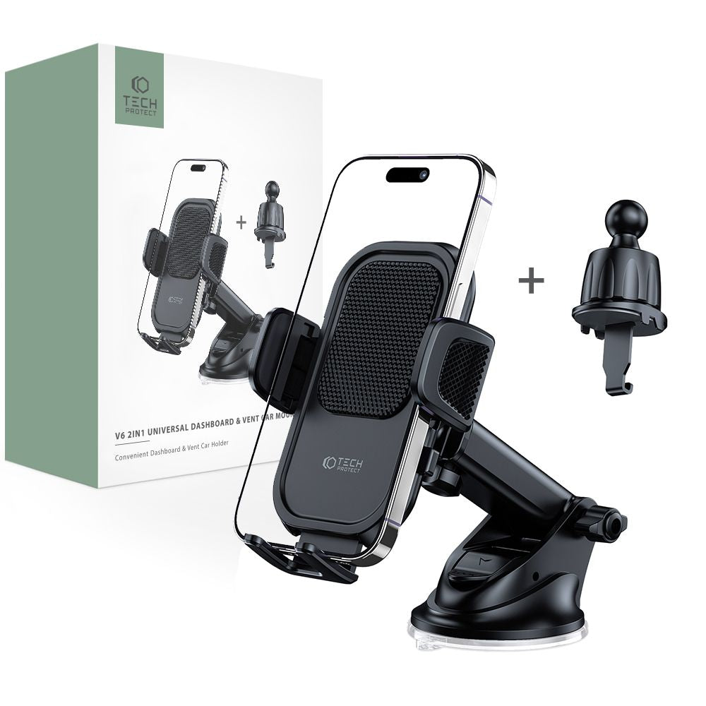 DRŽIAK MOBILU DO AUTA  TECH-PROTECT V6 UNIVERSAL DASHBOARD & VENT CAR MOUNT BLACK