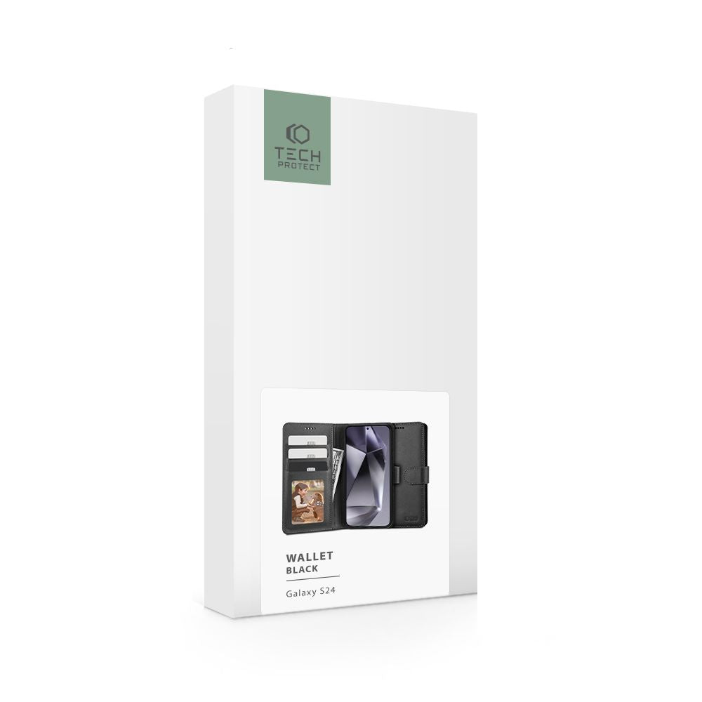 KNIŽKOVÝ KRYT TECH-PROTECT WALLET GALAXY S24 BLACK