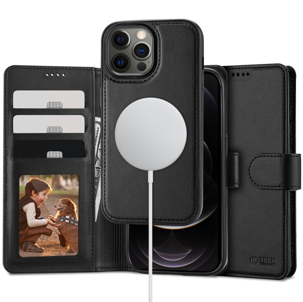KNIŽKOVÝ KRYT  TECH-PROTECT WALLET MAGSAFE IPHONE 12 / 12 PRO BLACK